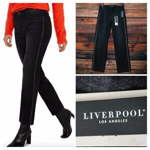 NWT Liverpool Jeans Size 0 25 ECO Liv Non-Skinny Skinny Black Side Stripes
